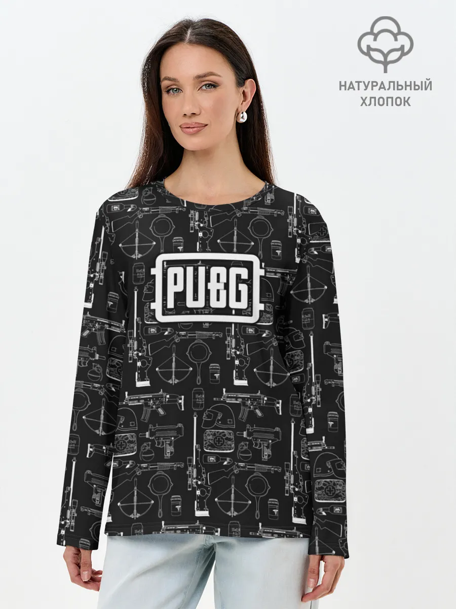Лонгслив женский. Хлопок / PUBG