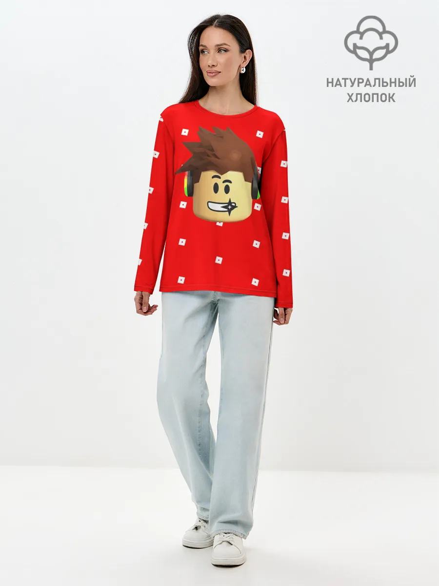 Лонгслив женский. Хлопок / ROBLOX Head