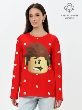 Лонгслив женский. Хлопок / ROBLOX Head