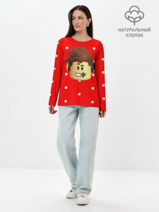 Лонгслив женский. Хлопок / ROBLOX Head