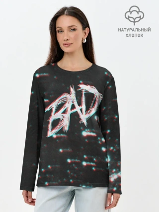 Лонгслив женский. Хлопок / XXXTentacion - BAD Glitch