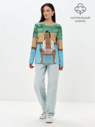 Лонгслив женский. Хлопок / Конь БоДжек