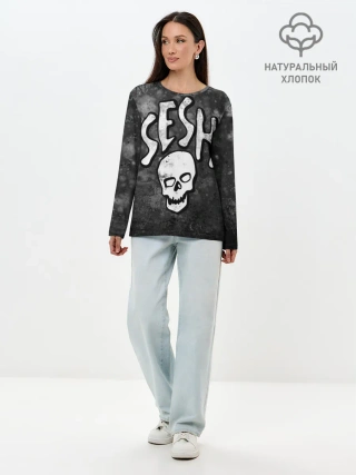 Лонгслив женский. Хлопок / SESH Team