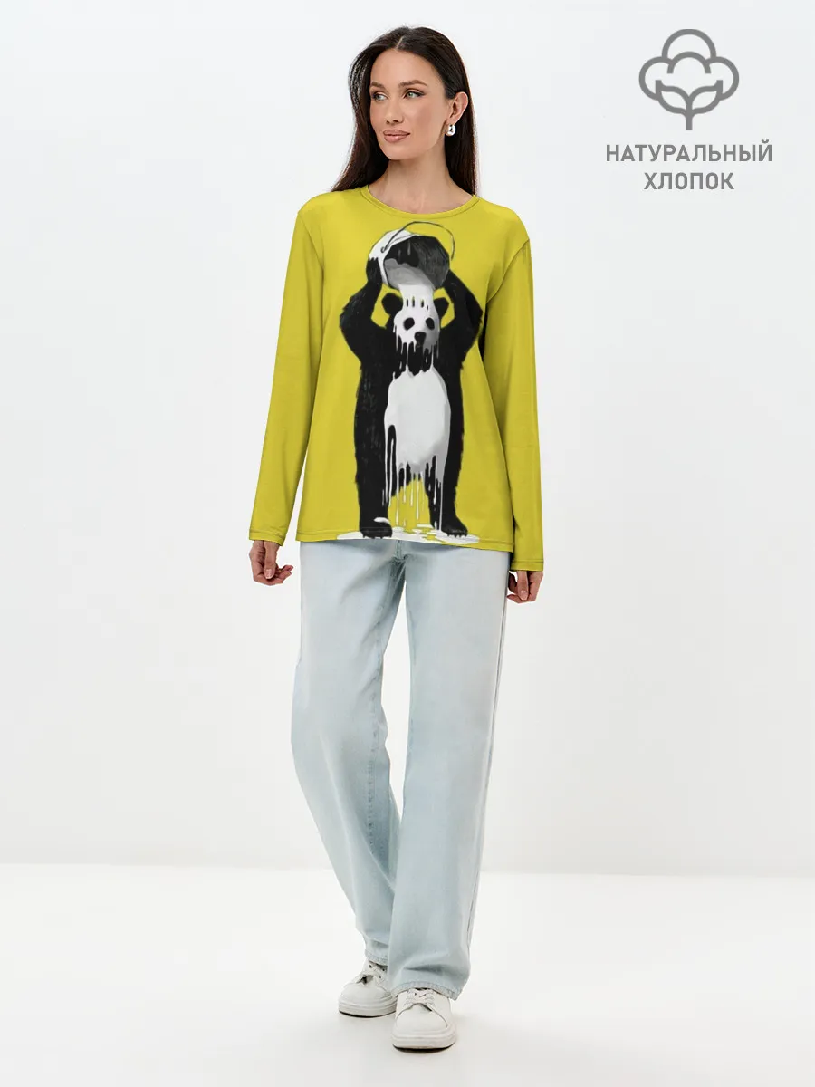 Лонгслив женский. Хлопок / панда