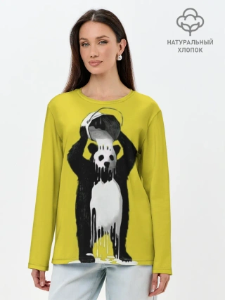 Лонгслив женский. Хлопок / панда