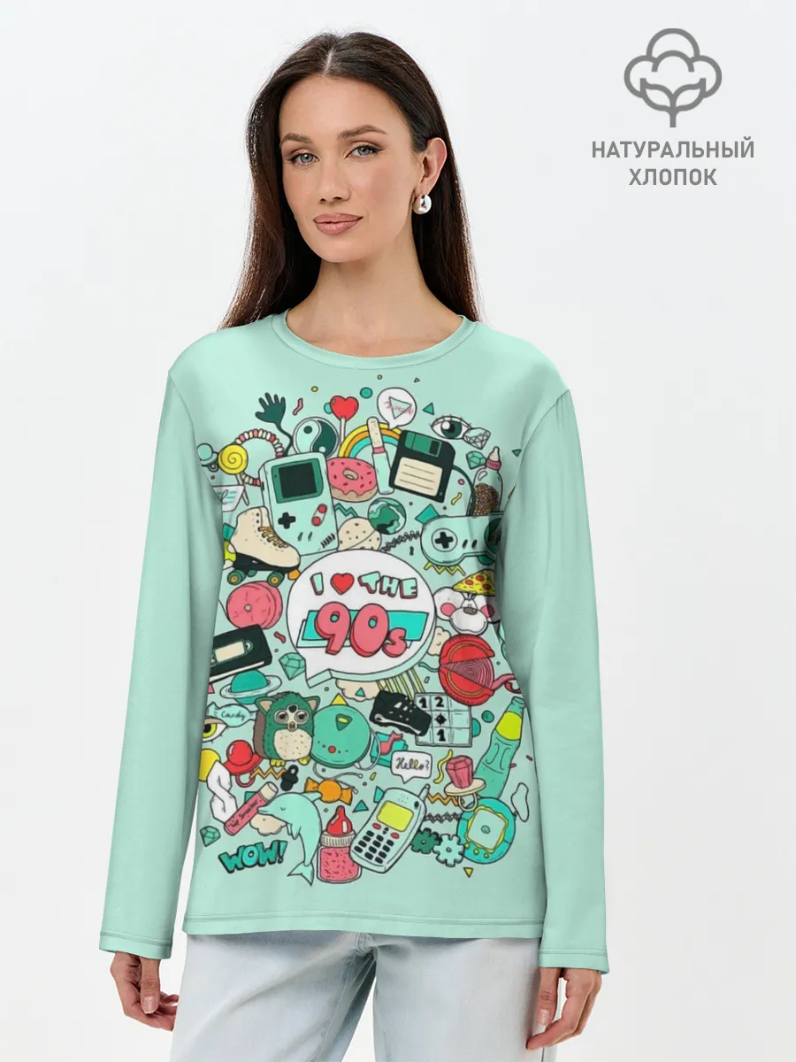 Лонгслив женский. Хлопок / 90-е