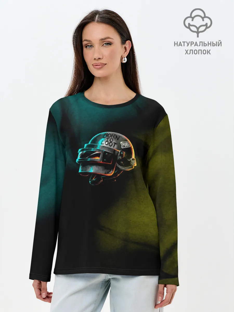 Лонгслив женский. Хлопок / PUBG