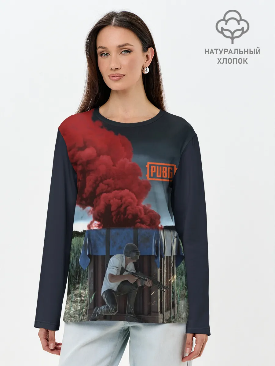 Лонгслив женский. Хлопок / PUBG