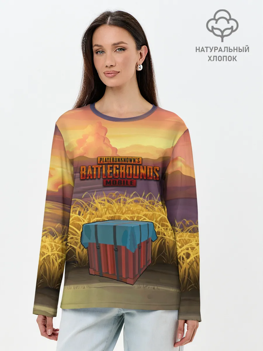 Лонгслив женский. Хлопок / PUBG MOBILE