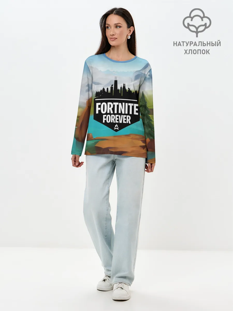 Лонгслив женский. Хлопок / Fortnite Forever