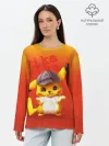 Лонгслив женский. Хлопок / Пика - пика оранжевый