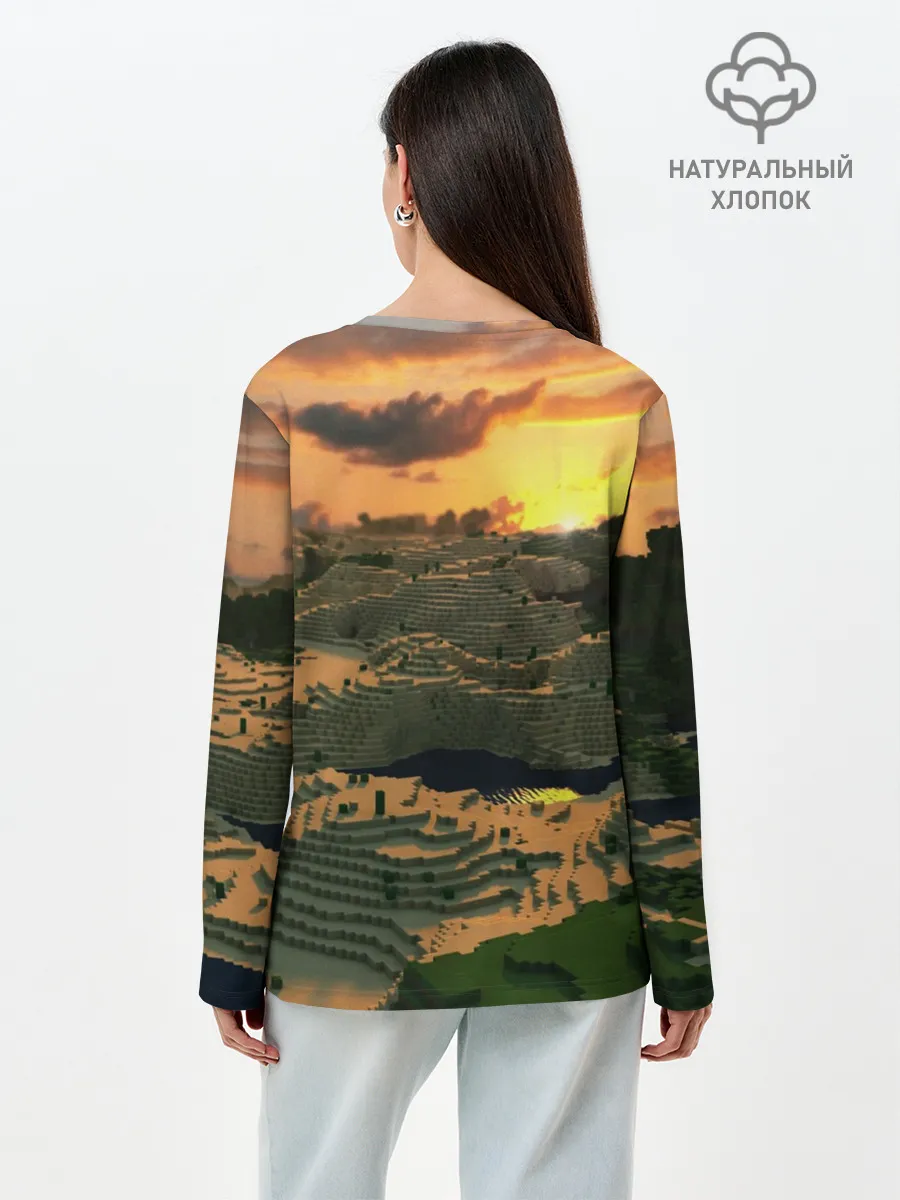 Лонгслив женский. Хлопок / MINECRAFT