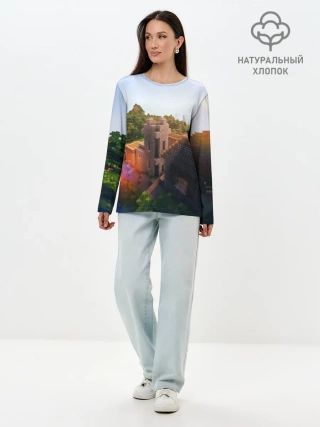 Лонгслив женский. Хлопок / Minecraft