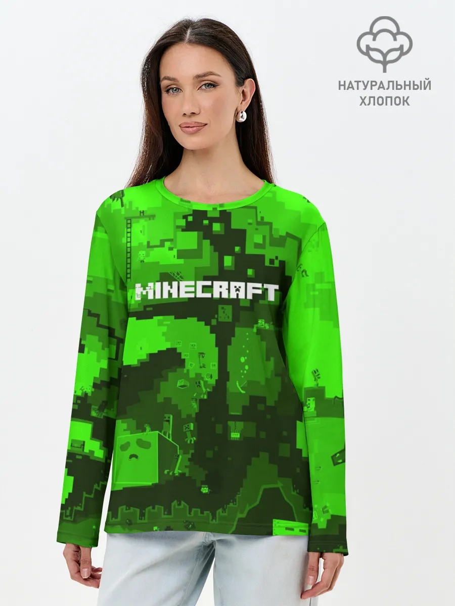 Лонгслив женский. Хлопок / MINECRAFT