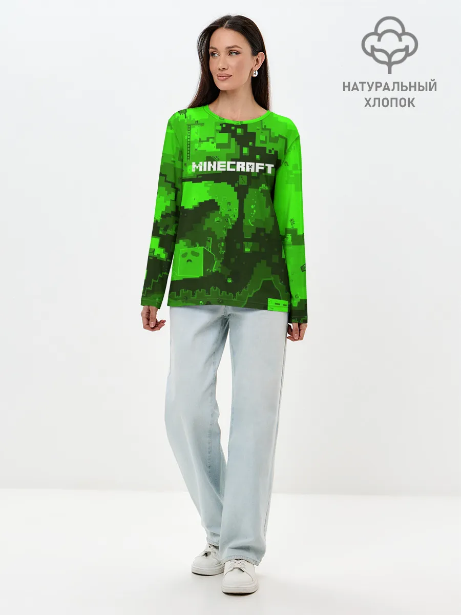 Лонгслив женский. Хлопок / MINECRAFT