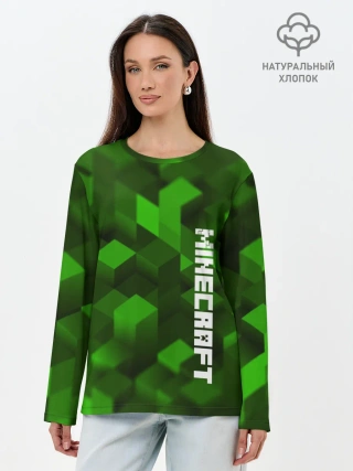 Лонгслив женский. Хлопок / MINECRAFT 2019