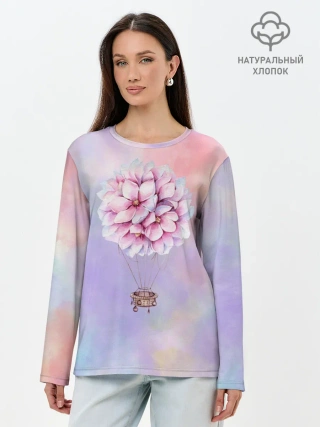 Лонгслив женский. Хлопок / Нежный Воздушный Шар