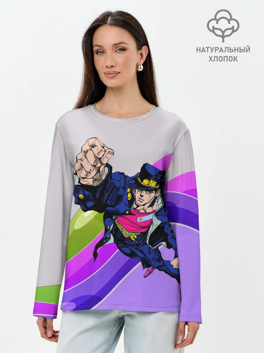 Лонгслив женский. Хлопок / Jojo Jotaro