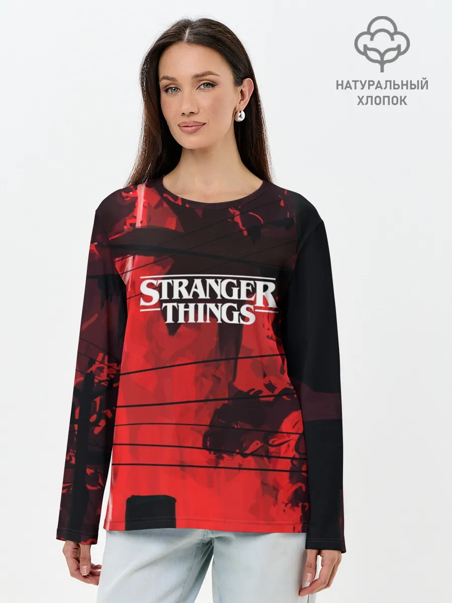 Лонгслив женский. Хлопок / Очень странные дела 2019