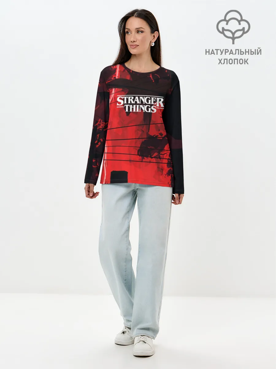 Лонгслив женский. Хлопок / Очень странные дела 2019
