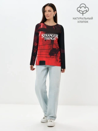 Лонгслив женский. Хлопок / Очень странные дела 2019