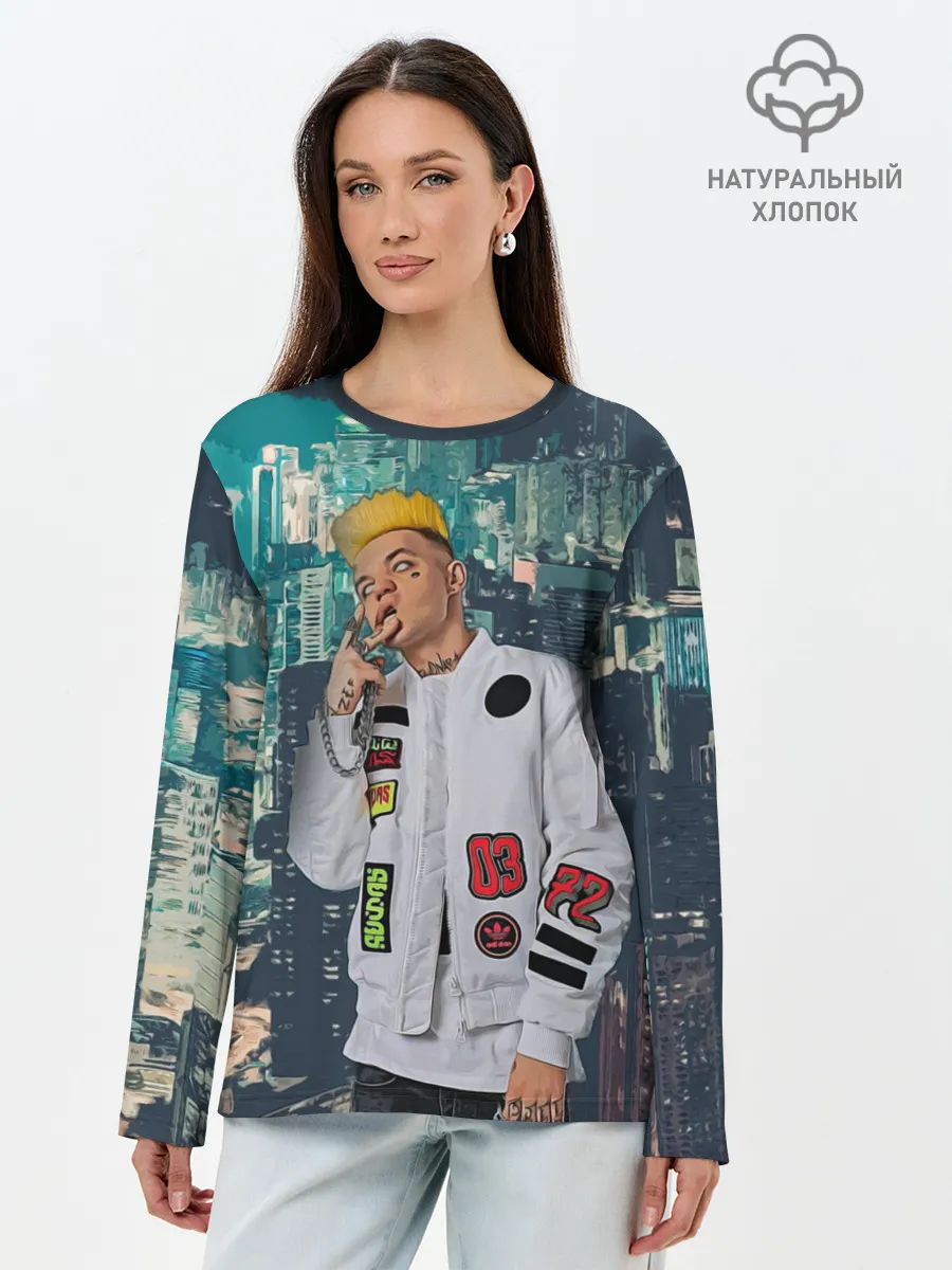 Лонгслив женский. Хлопок / Сайонара бой