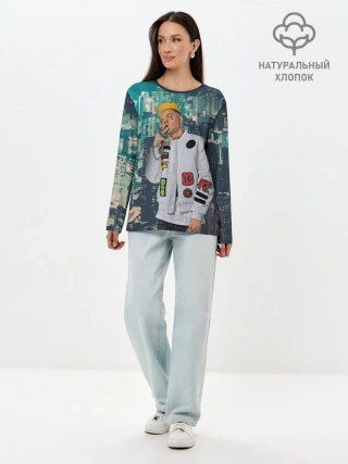 Лонгслив женский. Хлопок / Сайонара бой