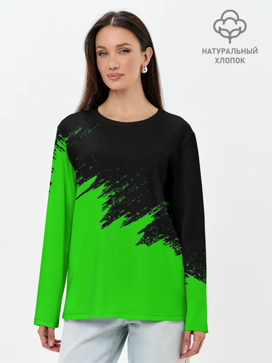 Лонгслив женский. Хлопок / КРАСКА И НИЧЕГО ЛИШНЕГО!