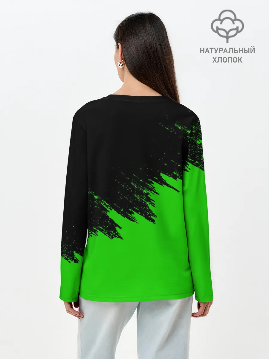 Лонгслив женский. Хлопок / КРАСКА И НИЧЕГО ЛИШНЕГО!
