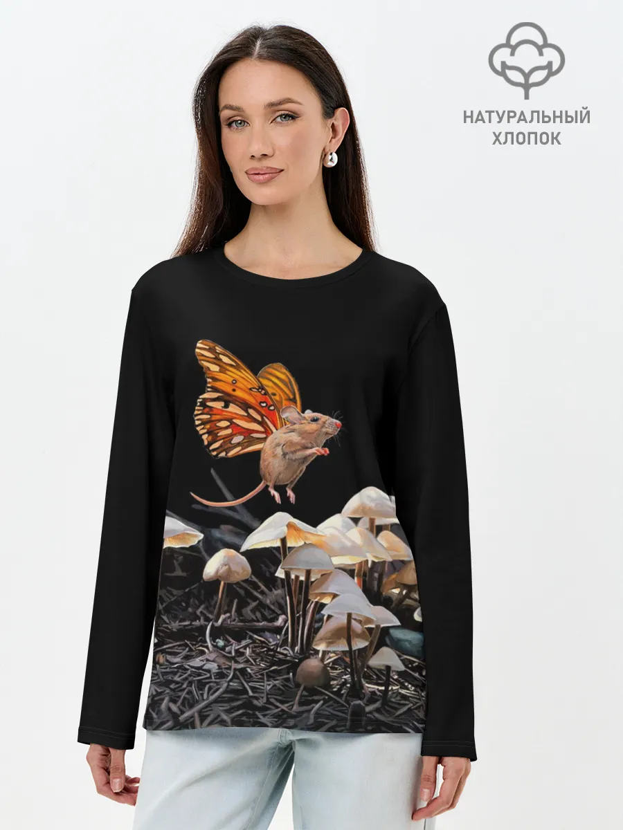 Лонгслив женский. Хлопок / Hover
