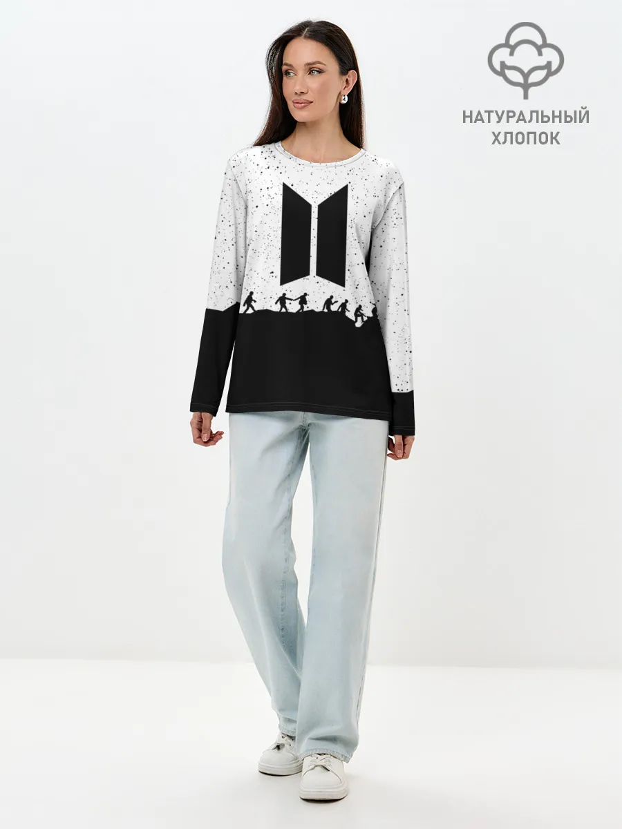 Лонгслив женский. Хлопок / BTS STARS | БТС ЗВЁЗДЫ