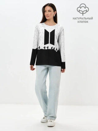 Лонгслив женский. Хлопок / BTS STARS | БТС ЗВЁЗДЫ