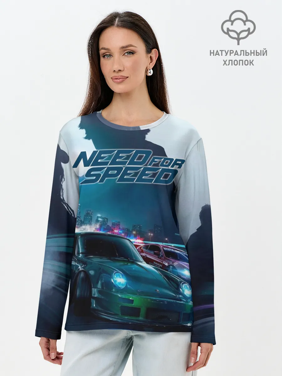 Лонгслив женский. Хлопок / Need for Speed