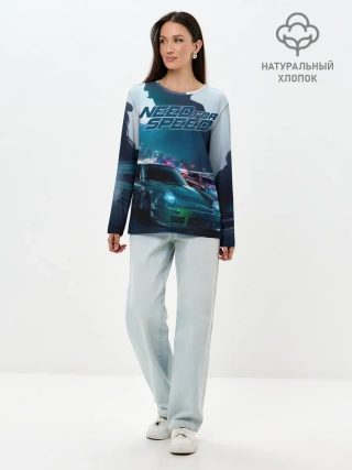 Лонгслив женский. Хлопок / Need for Speed