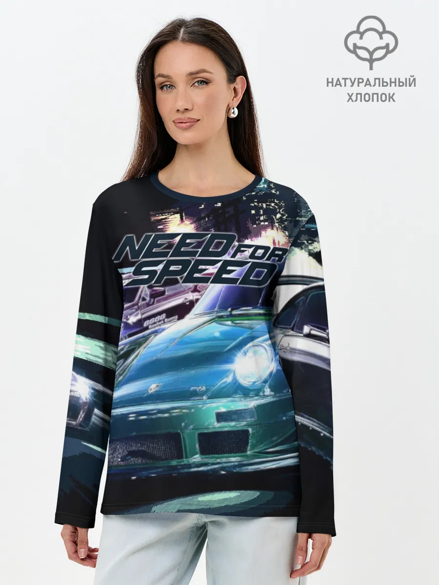 Лонгслив женский. Хлопок / Need for Speed