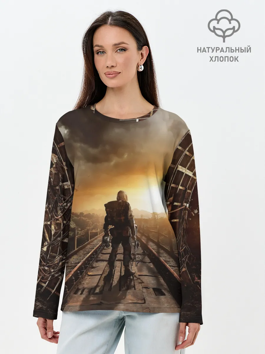 Лонгслив женский. Хлопок / Metro 2033 постапокалипсис