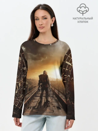 Лонгслив женский. Хлопок / Metro 2033 постапокалипсис