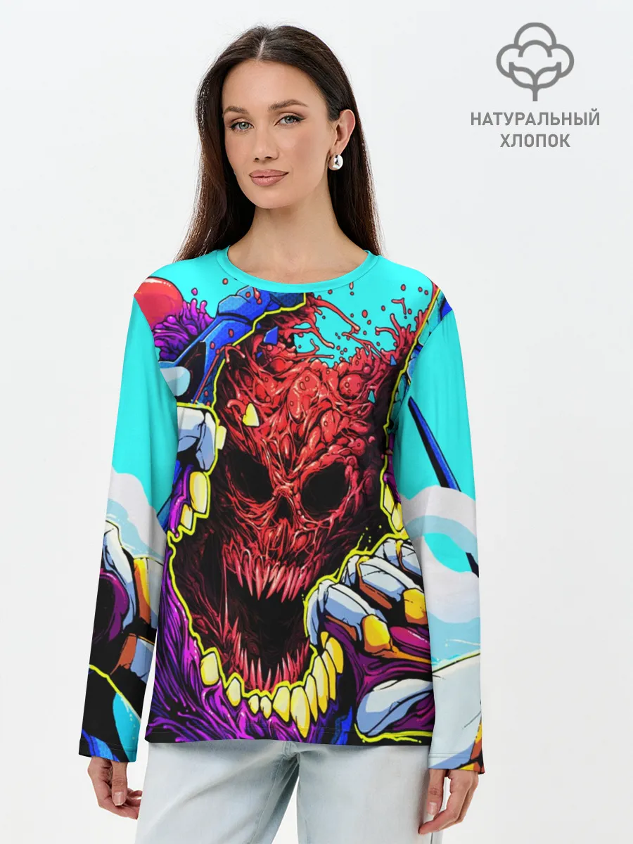 Лонгслив женский. Хлопок / HYPER BEAST