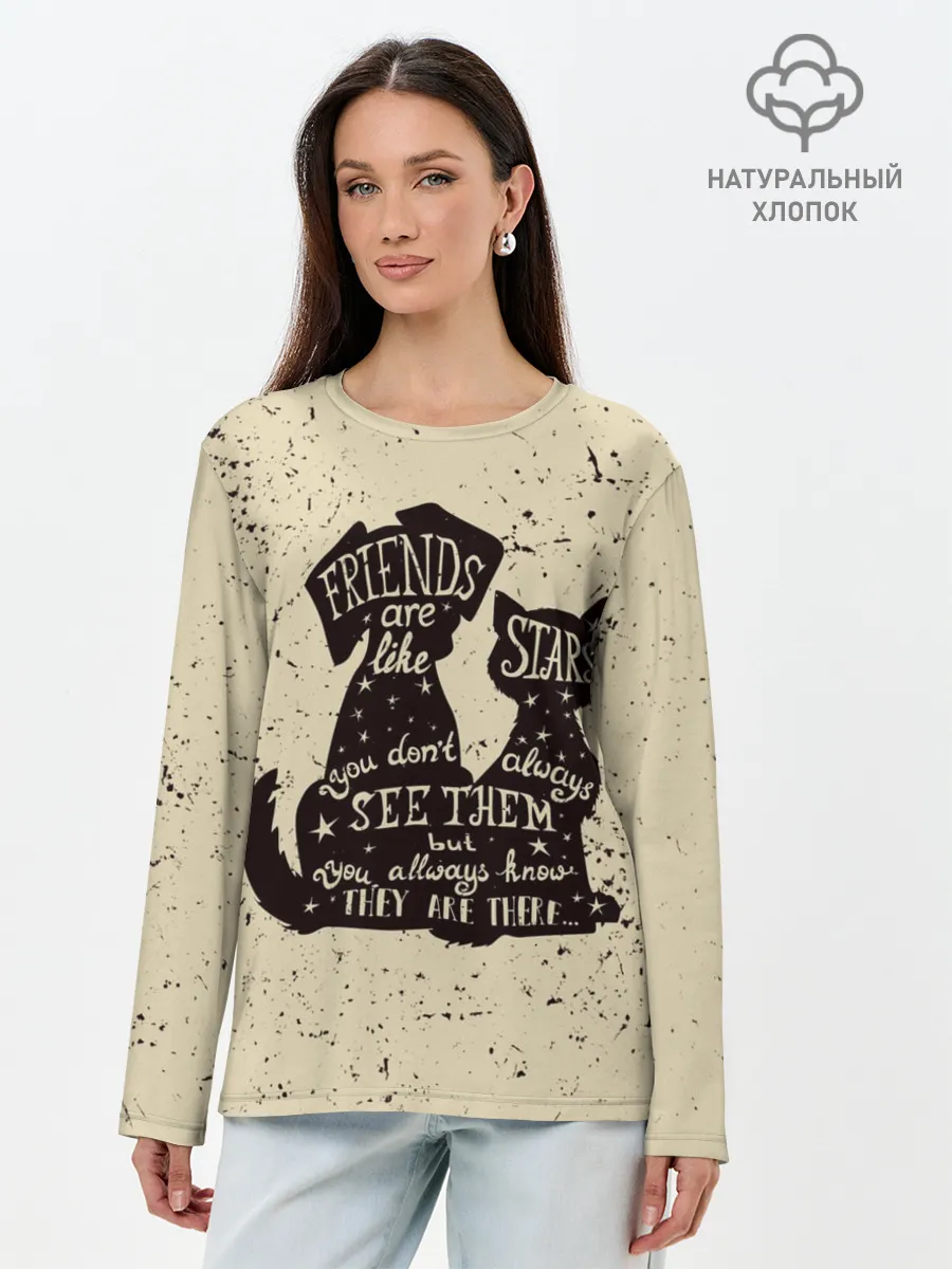 Лонгслив женский. Хлопок / Friends