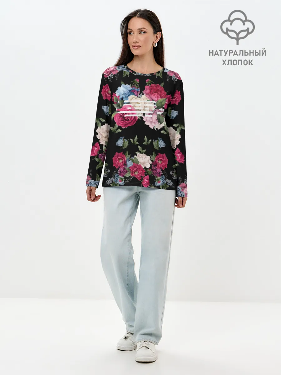 Лонгслив женский. Хлопок / Flower Road