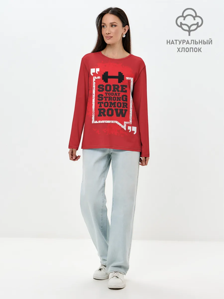 Лонгслив женский. Хлопок / Strong tomorrow