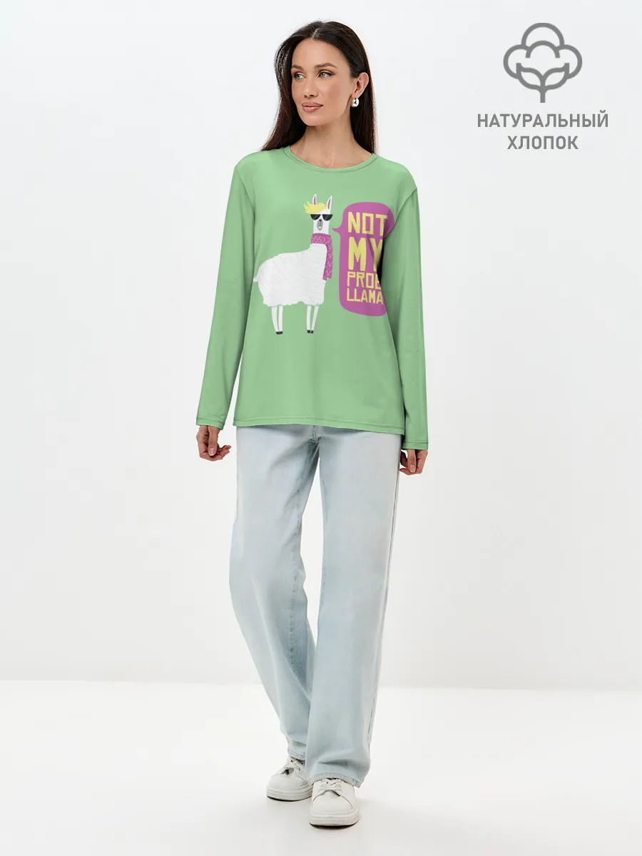 Лонгслив женский. Хлопок / Лама