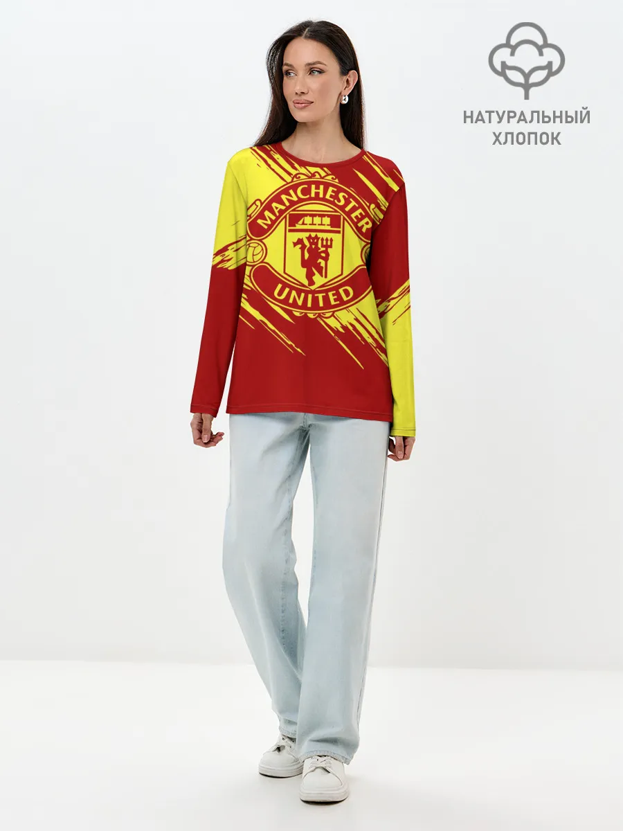 Лонгслив женский. Хлопок / Манчестер Юнайтед