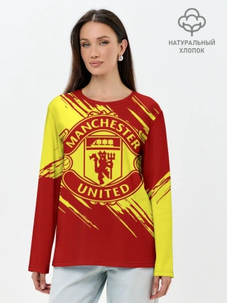 Лонгслив женский. Хлопок / Манчестер Юнайтед