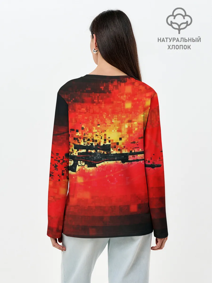 Лонгслив женский. Хлопок / cs go:AWP:Red Line