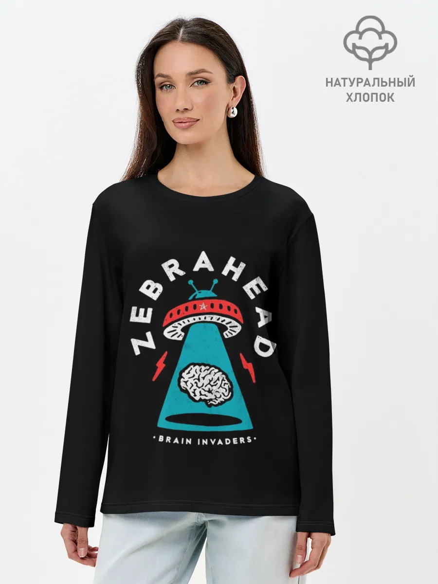 Лонгслив женский. Хлопок / Zebrahead - Brain Invaders