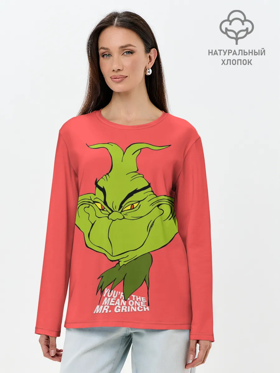 Лонгслив женский. Хлопок / Mr. Grinch