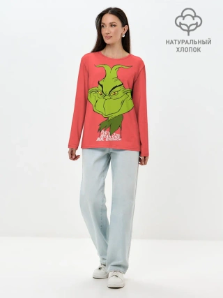 Лонгслив женский. Хлопок / Mr. Grinch