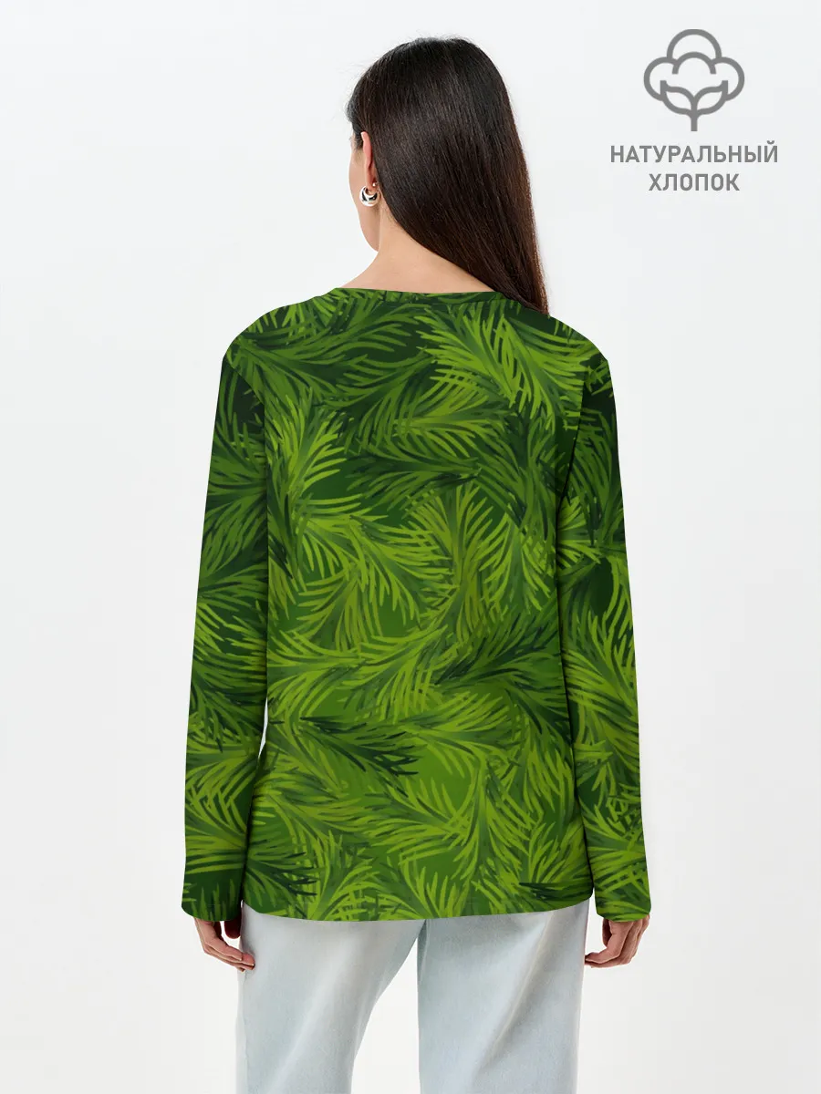 Лонгслив женский. Хлопок / Гринч