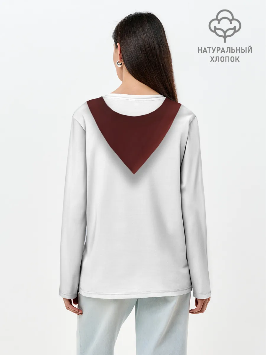 Лонгслив женский. Хлопок / Форма пионера бесконечное лето